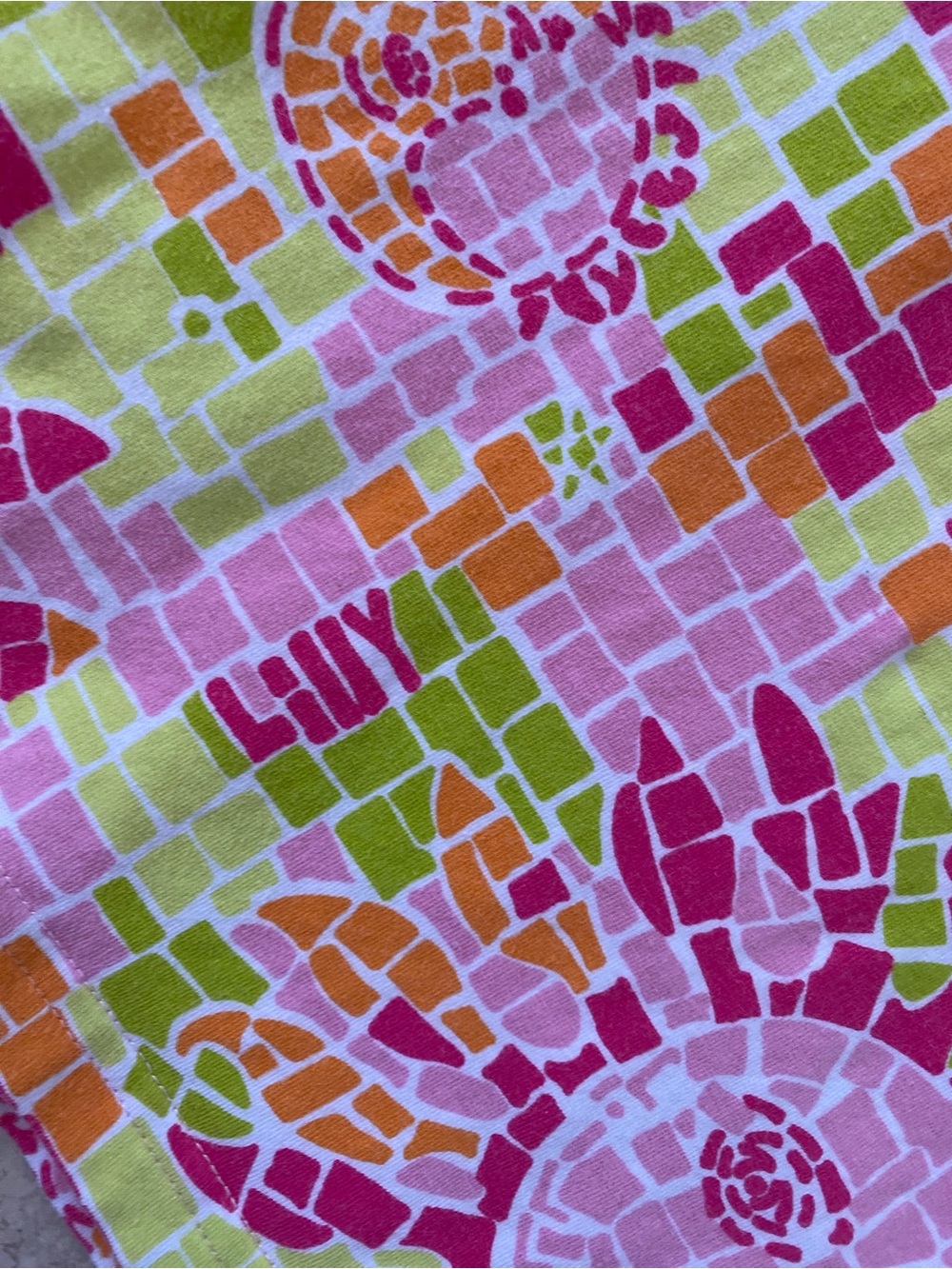 VTG cotton Lilly Pulitzer Pink Orange Lime Mosaic Sun Mini Skirt summer - Picture 2 of 5